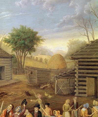 لينتون بارك Flax Scutching Bee ، 1885 ، التفاصيل بواسطة لينتون بارك